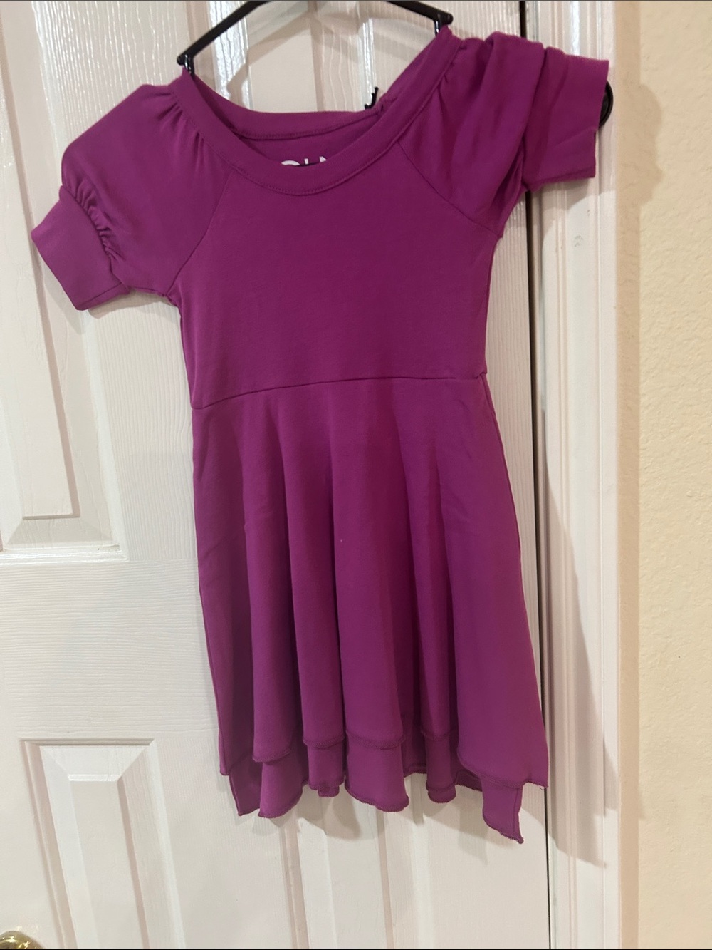 Girls Magenta Short-Sleeve Twirl Dress